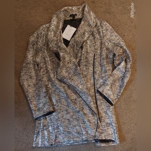 NWT Stella & Dot Jacket Moto Tweed Knit Asymmetrical Zipper